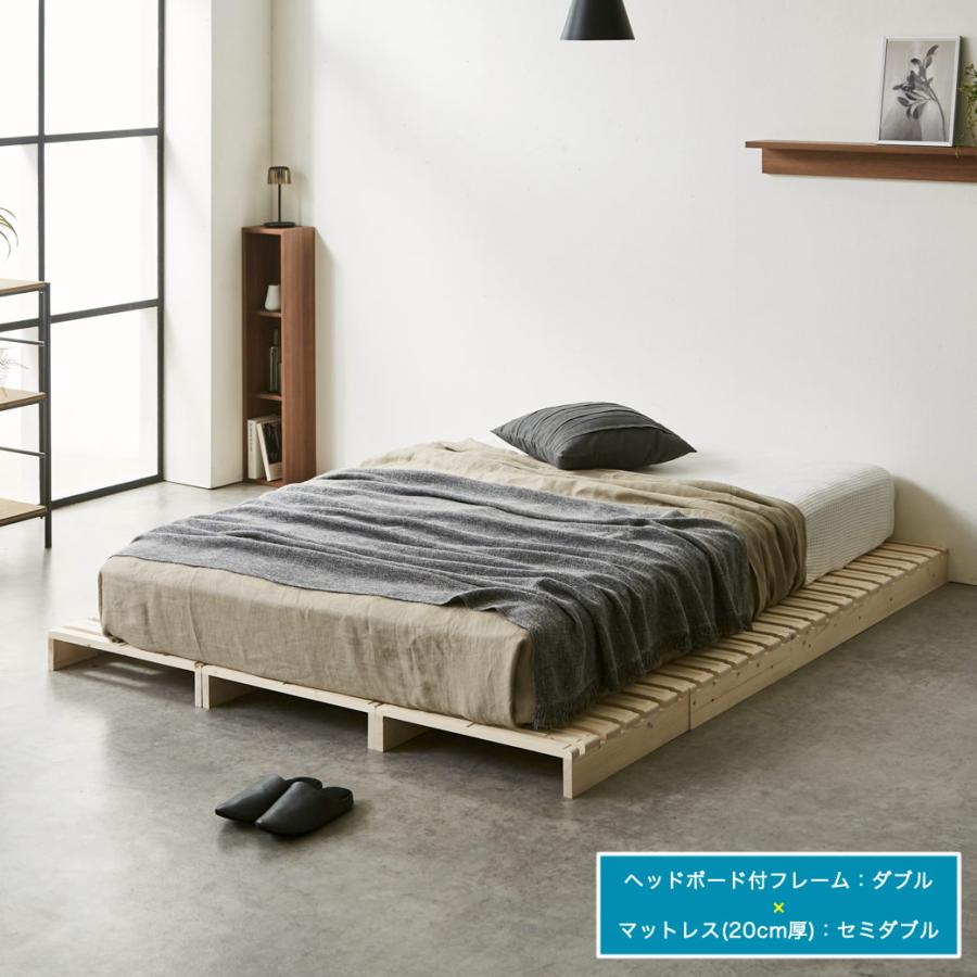 送料込 nerucoすのこベッドフレーム セミダブル パレットベッド 組立済2枚 ネルコンシェルジュ パレットベッド すのこベッド セミダブル