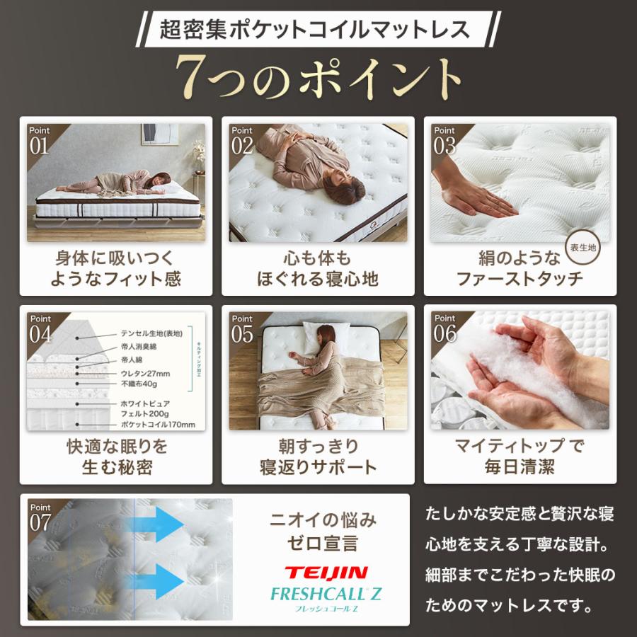 ネルコンシェルジュ 極厚25cm バリュープレミアム ポケットコイル 超高