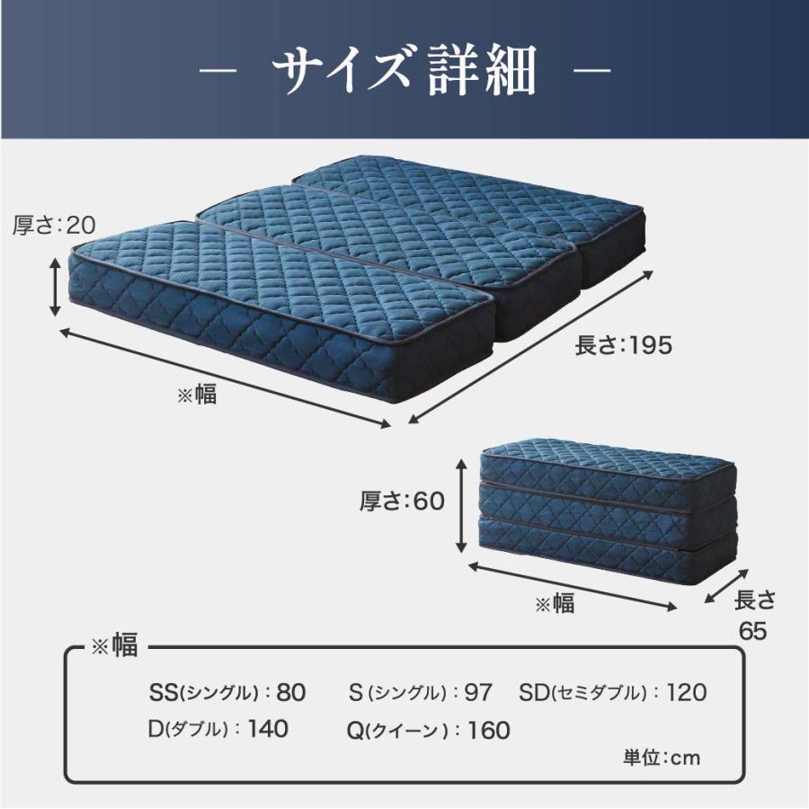 ネルコンシェルジュ ポケットコイル マットレス 三つ折り スーパー