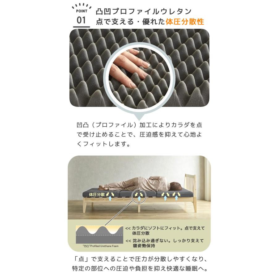 ネルコンシェルジュ 三つ折りマットレス シングルショート 25D