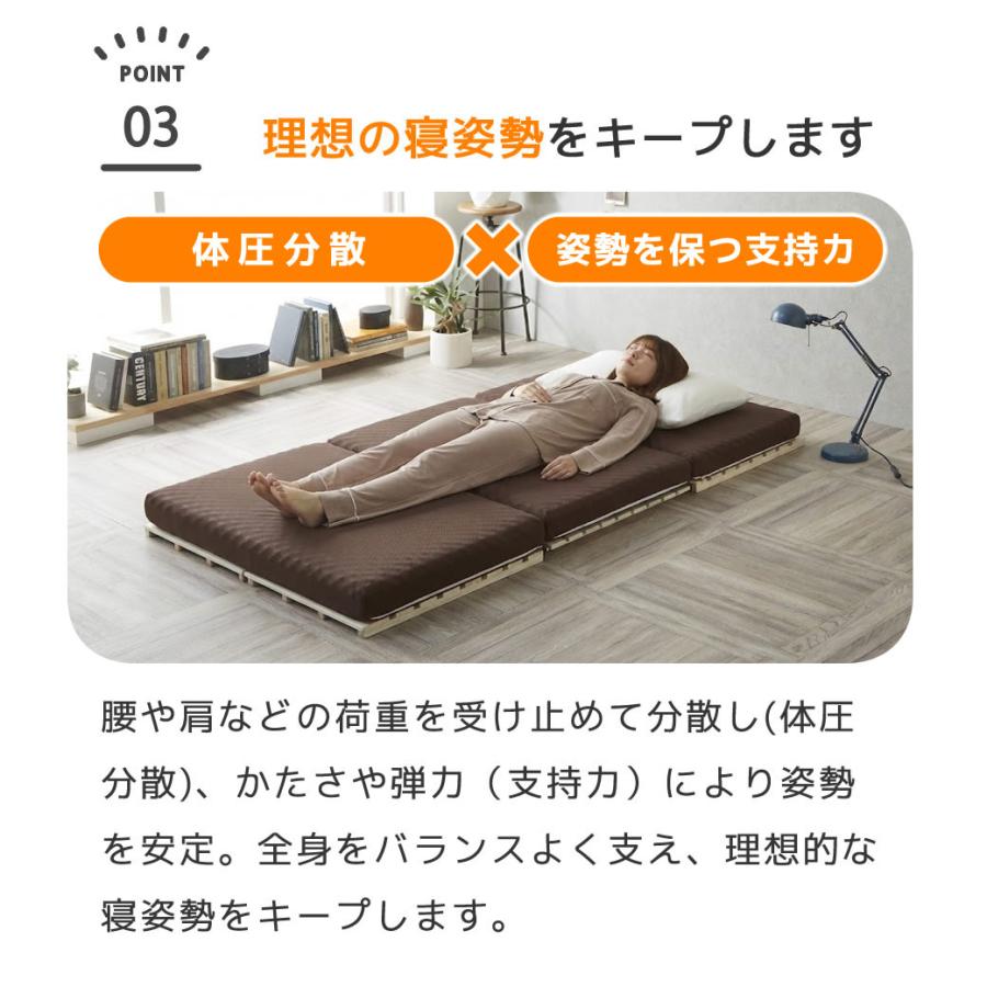 ネルコンシェルジュ 三つ折りウレタンマットレス セミシングルショート