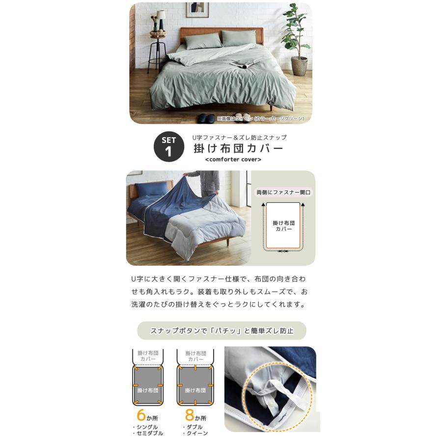 ネルコンシェルジュ 【セット品】綿100％ツイル 布団カバー3点セット