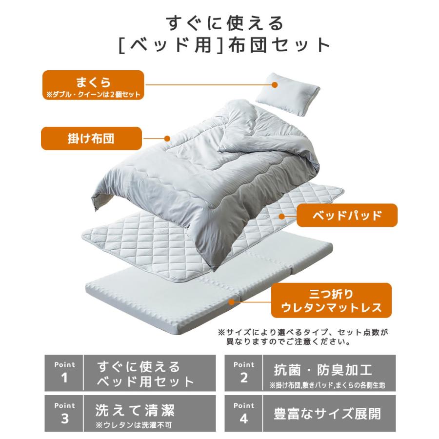 ネルコンシェルジュ 【セット品】3つ折りマットレス付き布団セット
