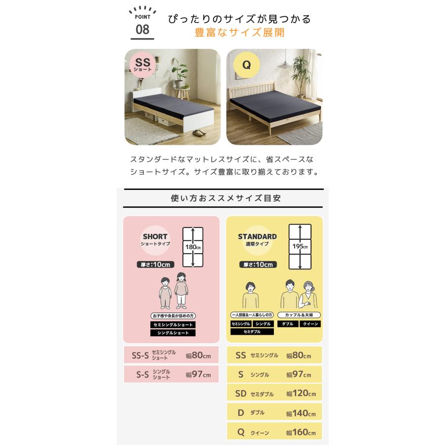 ネルコンシェルジュ 三つ折りウレタンマットレス セミシングルショート