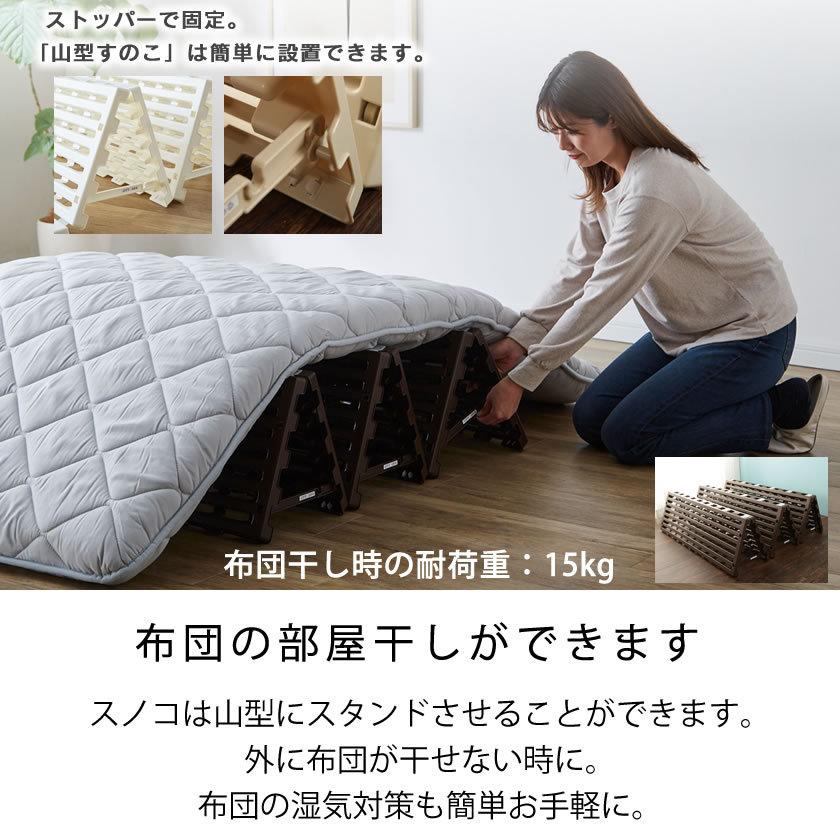 折畳み樹脂すのこベッド シングル 6折り すのこマット 折りたたみ