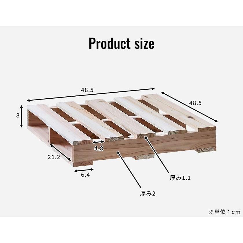 パレットベッド ダブルベッド 木製 杉 正方形 12枚 ベッド おしゃれ ベッドフレーム ダブルサイズ ローベッド すのこベッド 木製パレット s01｜ioo-neruco｜18