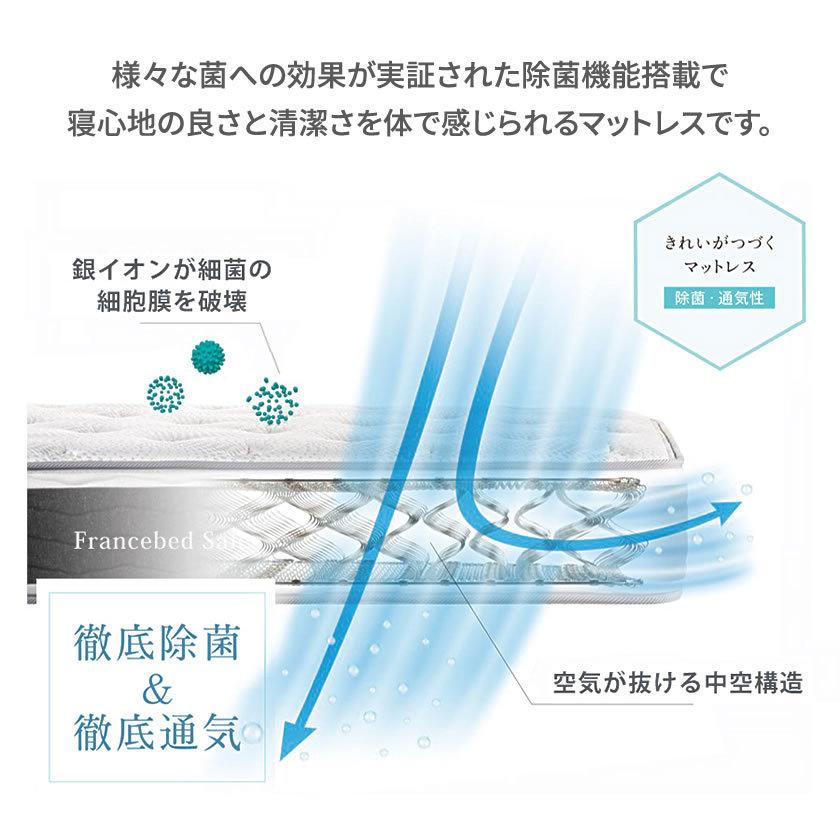 フランスベッド 高密度連続スプリングマットレス ダブル 除菌機能糸 アグリーザ使用 LT-5000α 国産 日本製 francebed 【受注生産品】の画像