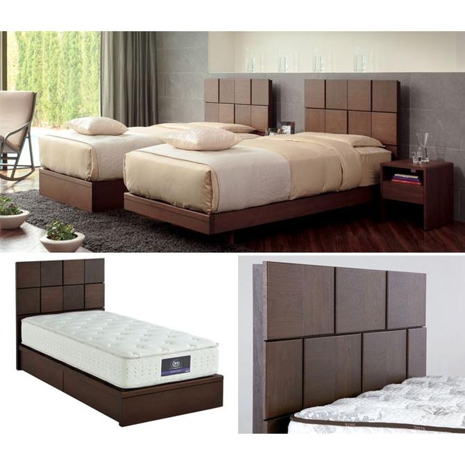 ドリームベッド Serta(サータ) オークランド581 収納ベッド D ダブル 引出し付き ウォールナット突板 日本製 国産 マットレス別売