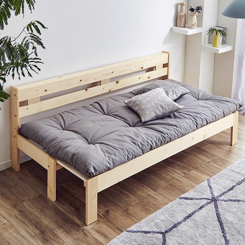 木製伸長式すのこベッド シングル 伸長式ベッド ソファベッド 2way フレームスライドで簡単伸張 パイン材 伸縮式ベッド ソファベンチ｜ioo-neruco｜19
