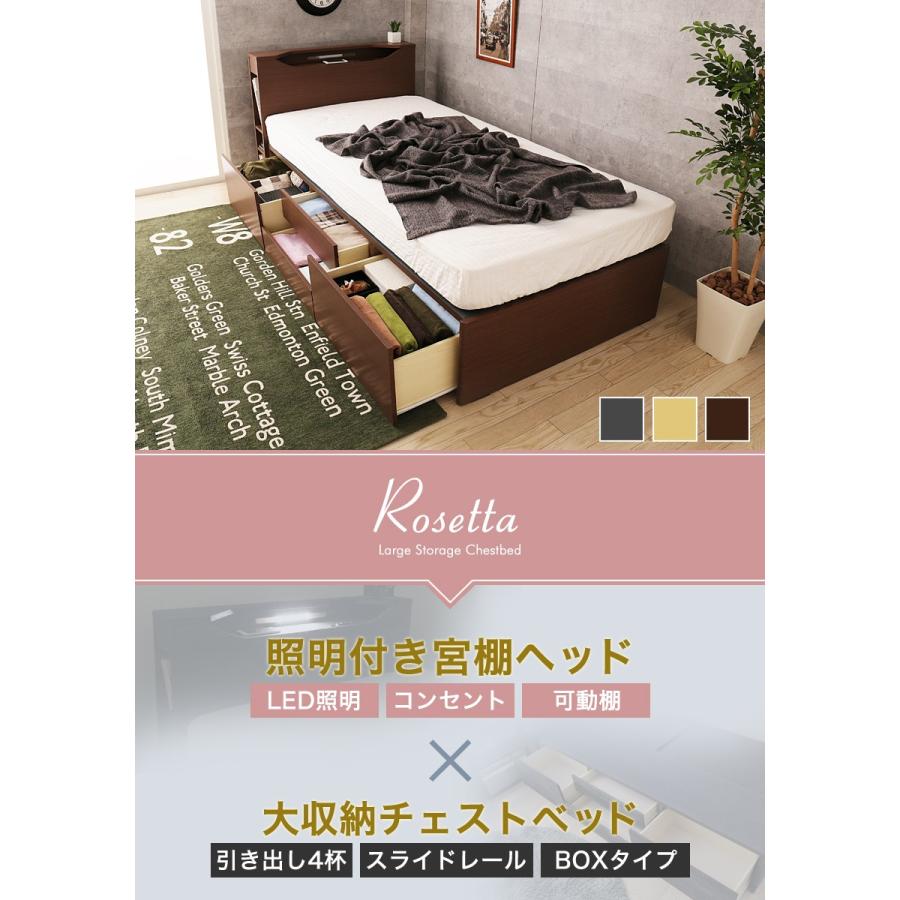 ネルコンシェルジュ チェストベッド シングル 木製 収納ベッド 大収納