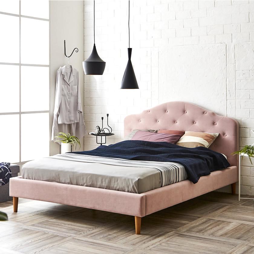 ネルコンシェルジュ ヴィスコンテ ファブリックベッド ダブル 木製