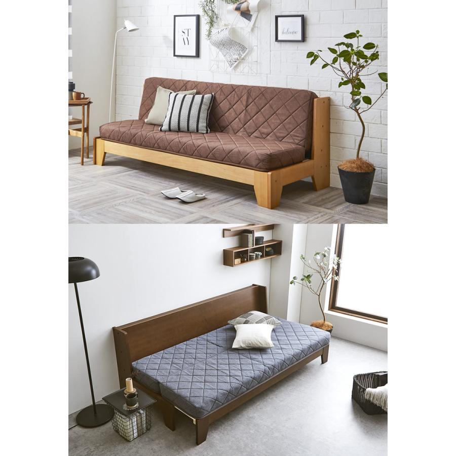 ソファ　木製ソファベッド 引き出し付き　折りたたみ ソファベッド ソファベッド ディベッド 伸長式ベッド 木製 引き出し付き 収納
