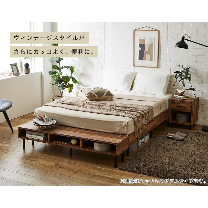 棚付きベッド すのこベッド ベッドフレームのみ セミダブル 木製 