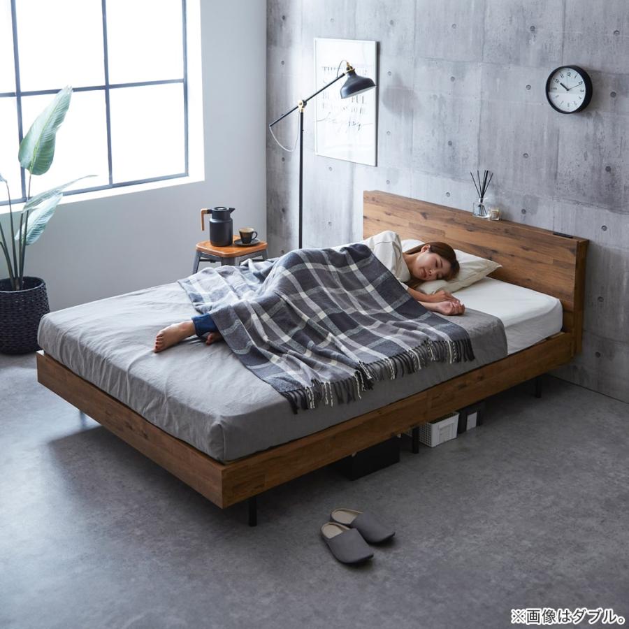 棚付きベッド すのこベッド 厚さ20cmポケットコイルマットレスセット シングル 木製 コンセント ベッド おしゃれ すのこベッド｜ioo-neruco｜08