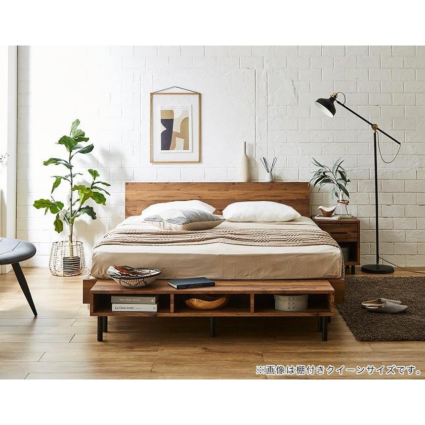 棚付きベッド ベッドフレームのみ クイーン 木製 すのこベッド コンセント｜ioo-neruco｜13