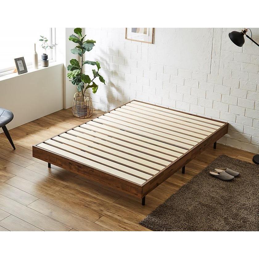 すのこベッド ベッドフレームのみ ダブル 木製 ヘッドレスベッド