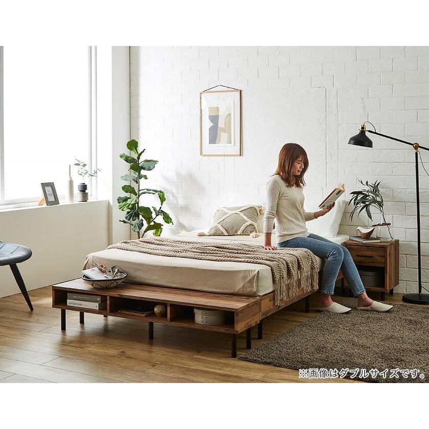 すのこベッド ベッドフレームのみ クイーン 木製 ヘッドレスベッド 