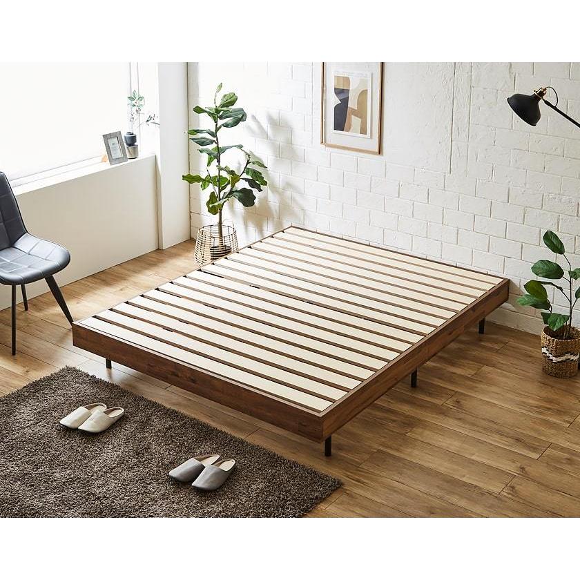 クイーンサイズ　すのこベッド マットレス　木製 厚さ20cmポケットコイルマットレスセット 耐荷重350kg ヘッドレス 高さ4段階 ポイント10倍】すのこベッド クイーン 木製 厚さ20cmポケットコイル