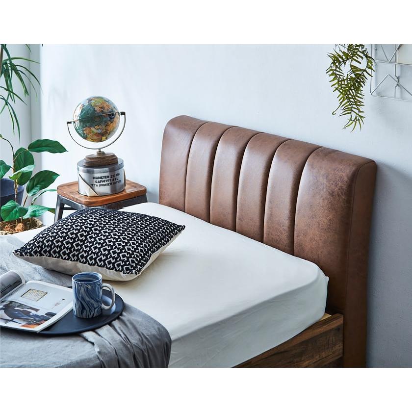 布張りシングルベッドフレーム ブラウン 布張りシングルベッドフレーム ブラウン