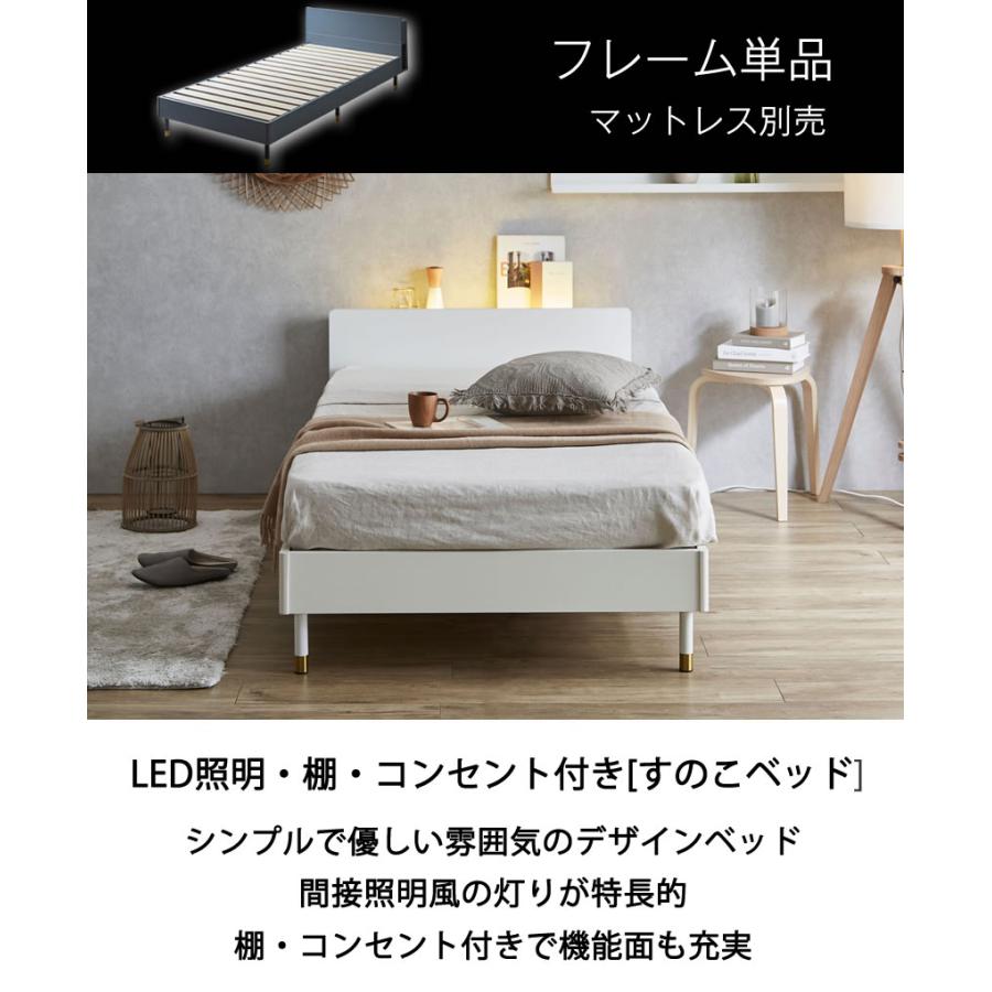 ネルコンシェルジュ Lepus(レプス) 棚・コンセント・LED照明付きすのこ