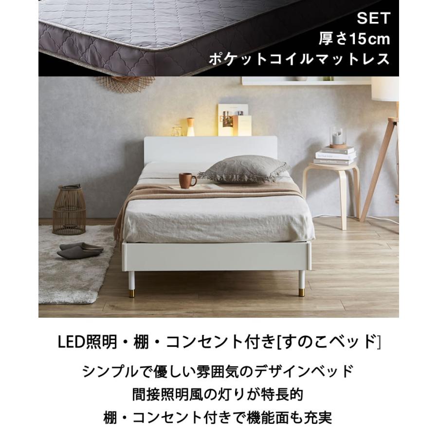 ネルコンシェルジュ Lepus(レプス) 棚・コンセント・LED照明付きすのこ 