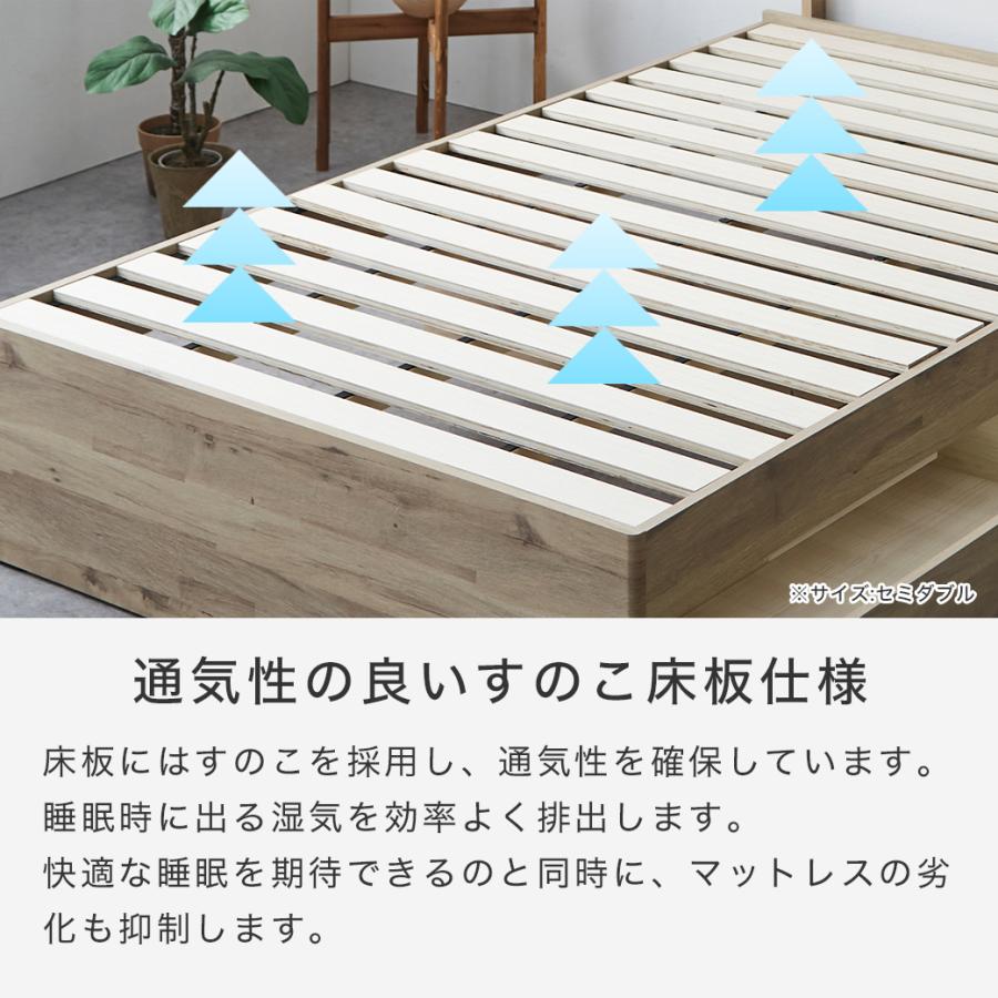 3/2 8:59まで最大10%OFF!爆買 すのこベッド 引き出し収納 棚付き Elmi