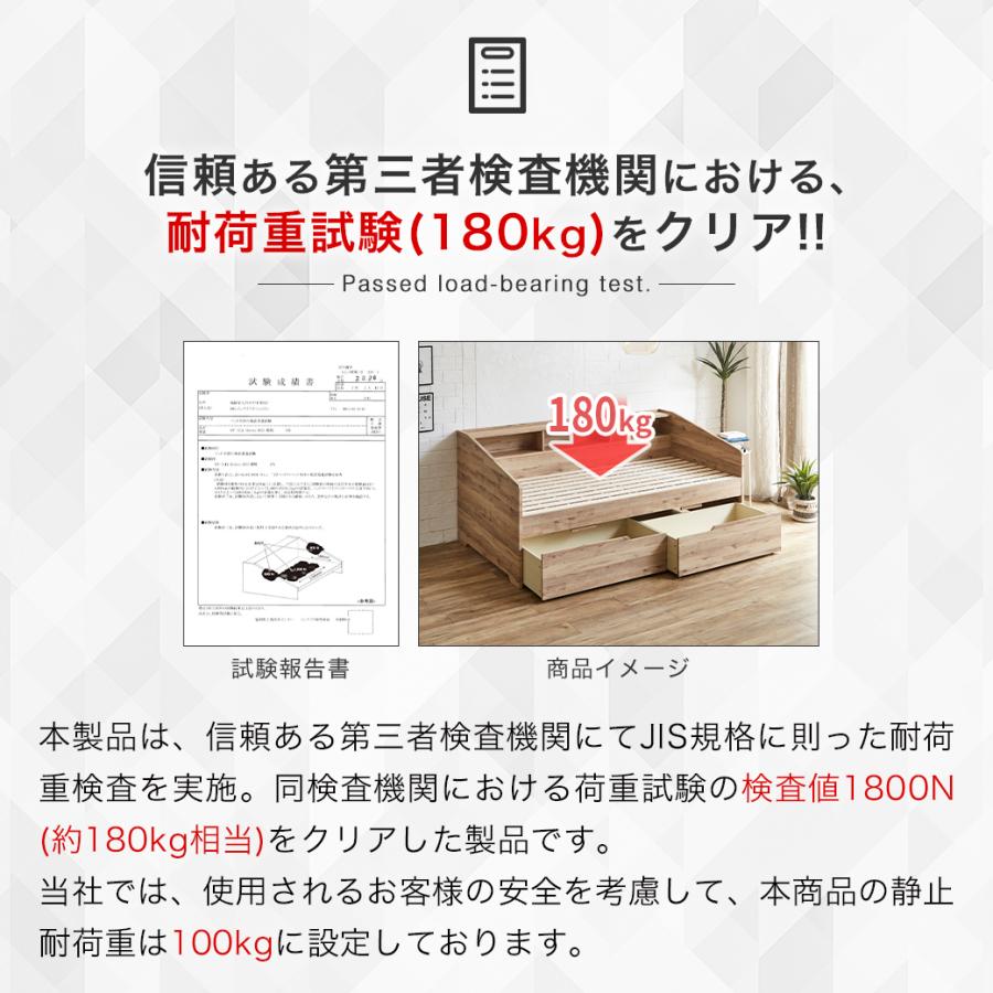 サイド棚付きベッド デイベッド 引き出し付き Shelvesbed シングル
