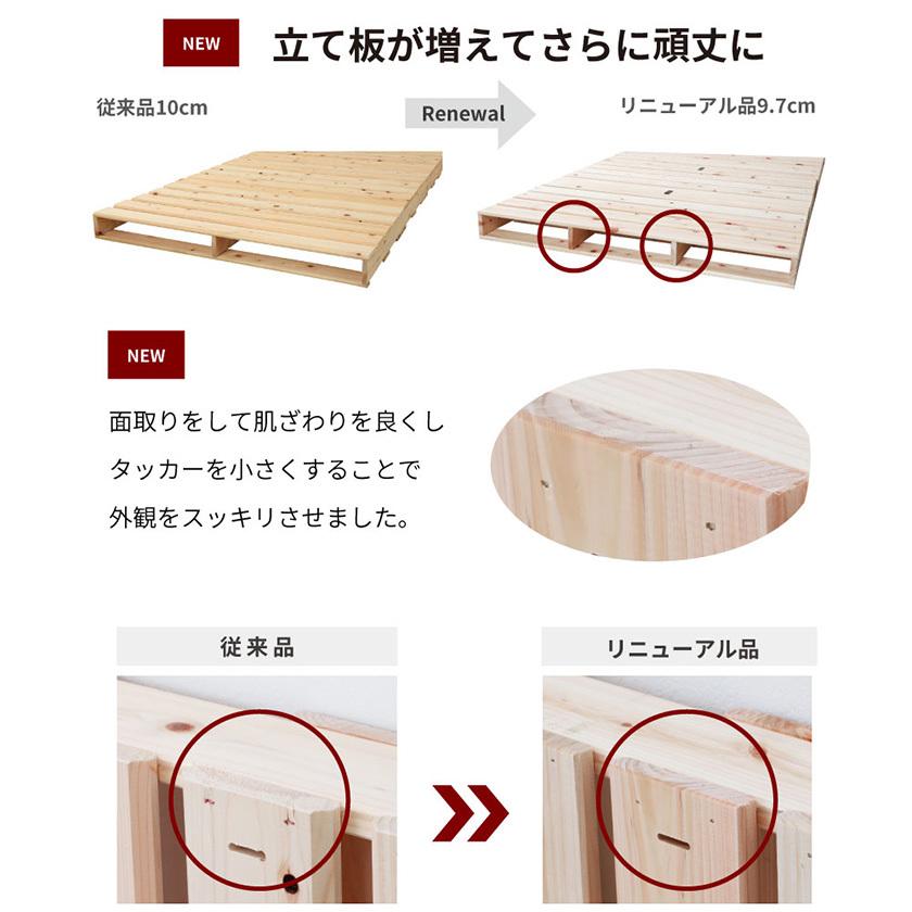 すのこベッド シングル 国産ひのき 日本製 無塗装 すのこ4枚組 頑丈 パレット ふとん下すのこ 桧 木製 ローベッド シングルベッド 桧 簡単組立｜ioo-neruco｜08