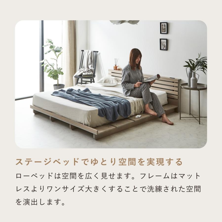 ネルコンシェルジュ ステイシー ステージベッド セミダブル 棚 ネルコンシェルジュ ステイシー ステージベッド セミダブル 棚