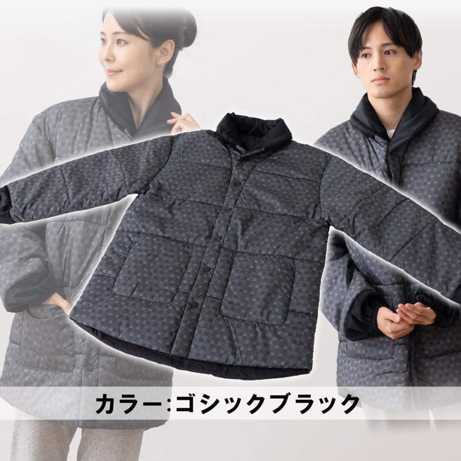 半てん TEIJIN 速暖 すぐぽか L-LL 軽量 保温性 V-Lap(R)BURNERを使用 ゴシック柄 半纏 ルームウェア 防寒 冷え ...