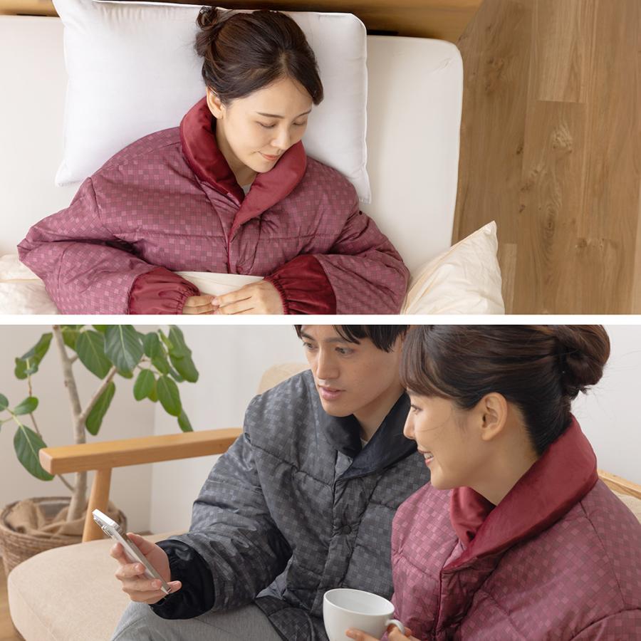 半てん TEIJIN 速暖 すぐぽか L-LL 軽量 保温性 V-Lap(R)BURNERを使用 ゴシック柄 半纏 ルームウェア 防寒 冷え ...