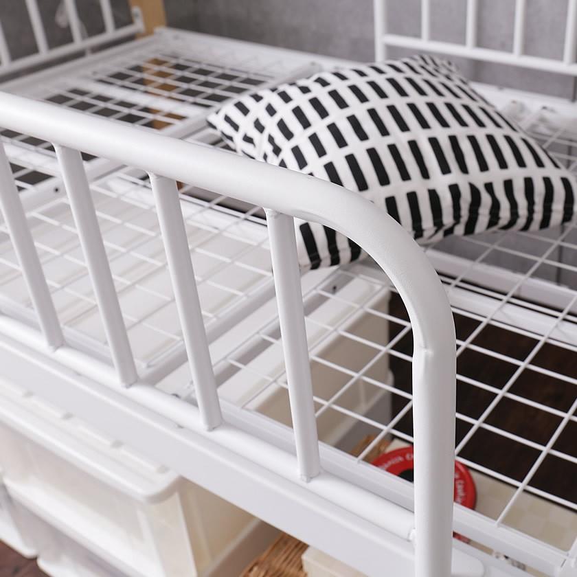 ロフトベッド ミドルタイプ シングル アイアンベッド スチール×天然木・異素材コンビベッド ベット | ネルコンシェルジュ | 09