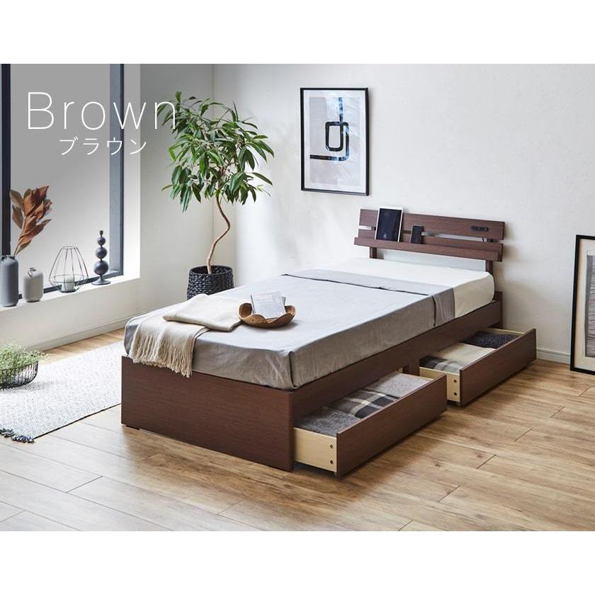 ベッド 収納ベッド シングル ベッドフレームのみ 木製 コンセント｜ioo｜12