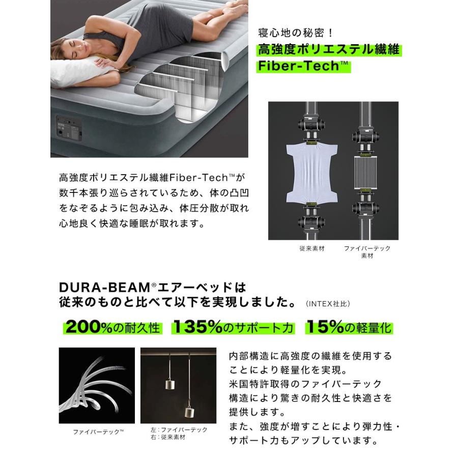 INTEX インテックス 電動エアーベッドダブル ミッドライズ 普段使い