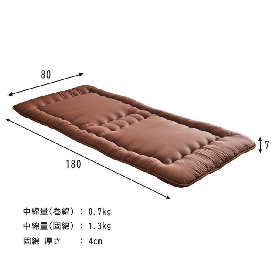 2つ折り 3層式敷き布団 【セミシングルショート】折り畳みベッド用敷布団 抗菌 防臭 防ダニ高機能中綿ADVANSA ・SuprelleTMultra｜ioo｜20