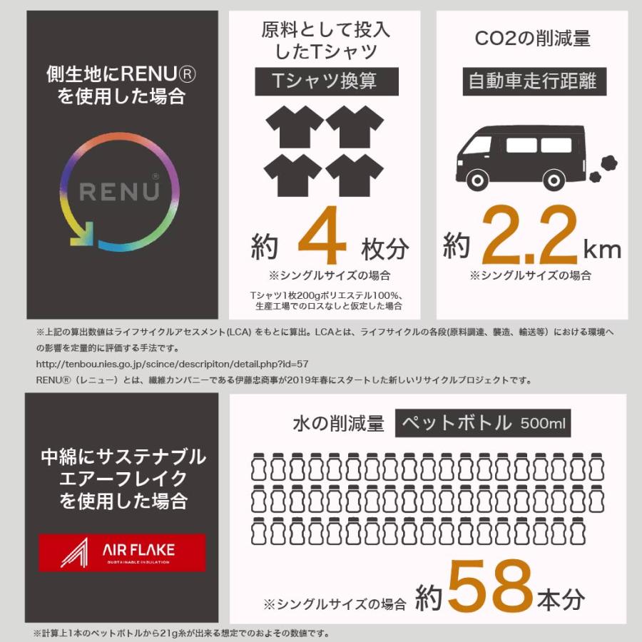 RENU(R) サステナブルエアーフレイク掛け布団 セミダブル 日本製 |人工羽毛 サステナブル エコ 羽毛を超えた軽くて暖かい 掛け布団 国産｜ioo｜17