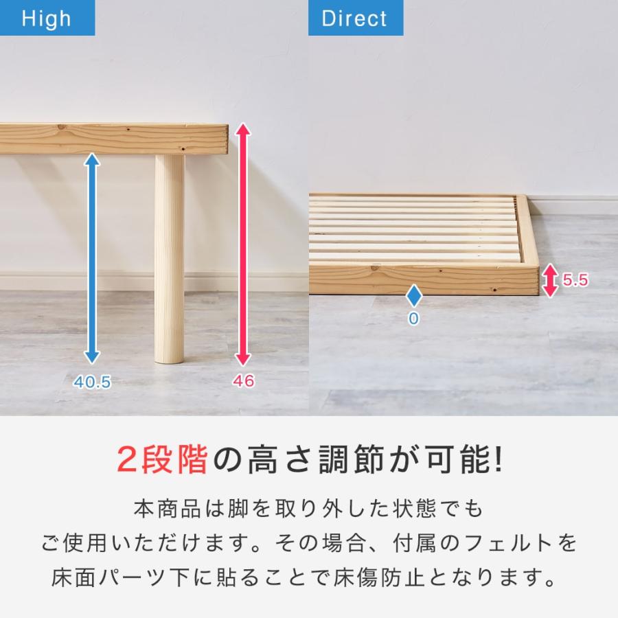ネルコンシェルジュ ベッド バノン すのこベッド ハイタイプ セミ