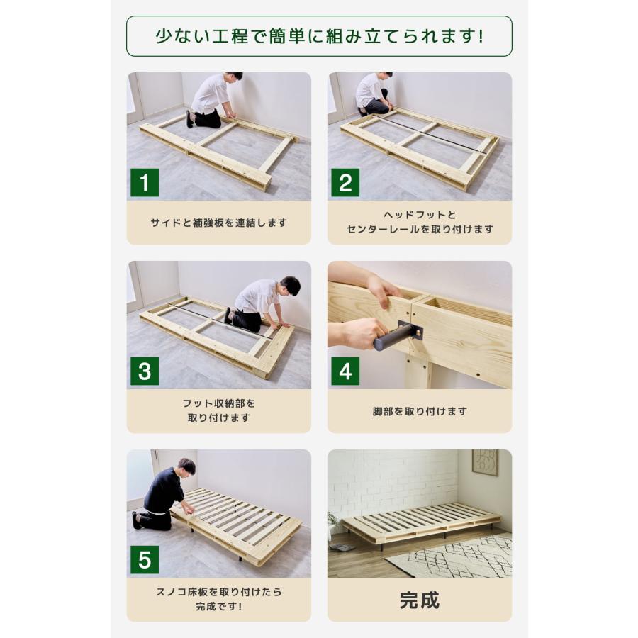 ベッド ヴァレンガ ステージベッド ローベッド コーナーベッド すのこベッド 厚さ10cm三つ折り25Dブロックウレタンマットレス付き クイーン_14