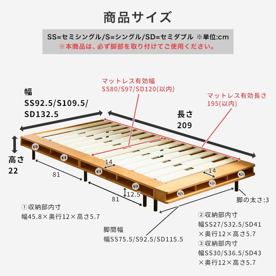 ベッド ヴァレンガ ステージベッド ローベッド コーナーベッド すのこベッド 厚さ10cm三つ折り25Dブロックウレタンマットレス付き クイーン_3