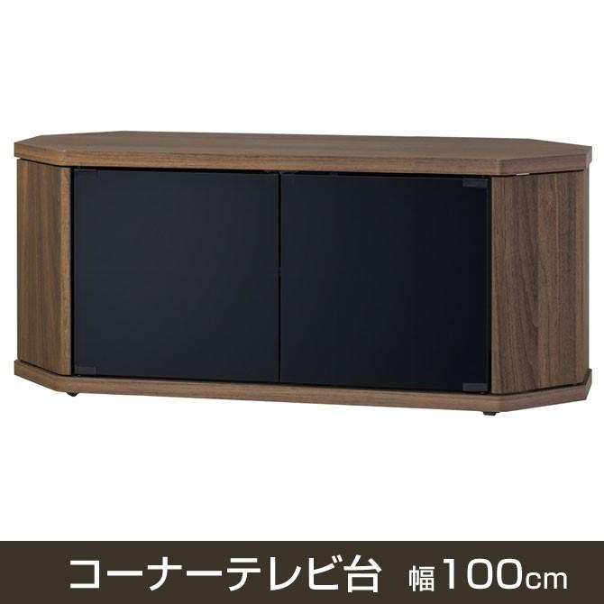 テレビ台 コーナーTV台 幅100cm 42インチ対応 キャスター付