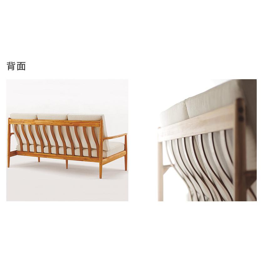 3Pソファ ソファ EDDA エッダ 肘付き 木製 幅183cm 奥行83.5cm 高さ86.5cm 座面高44cm ブラウン チーク材 突板 アカシアマンギウム 無垢材_2
