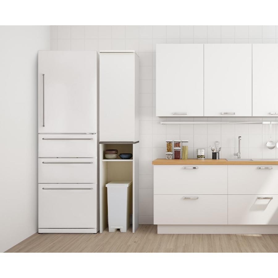 キッチン収納 ゴミ箱上収納 棚 Placia 食器棚 可動棚 幅35cm ホワイト