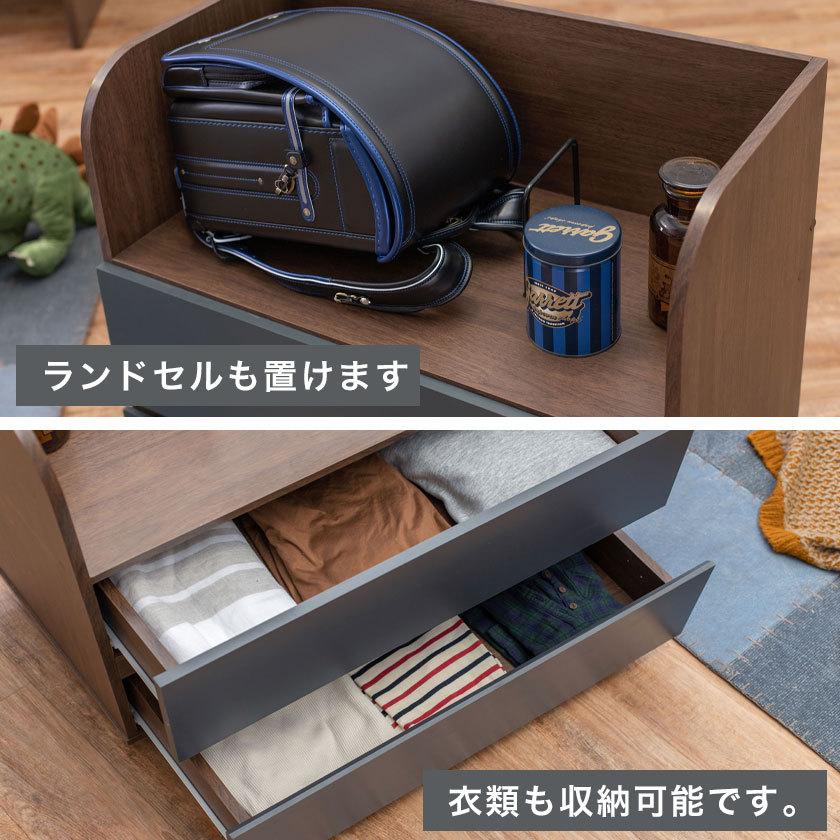 システムベッドセット デスク シェルフ キャビネット セット 木製　ナチュラル　ブラウン　グレー　アイアン 大人 収納 ロフトベッド | ブランド登録なし | 13
