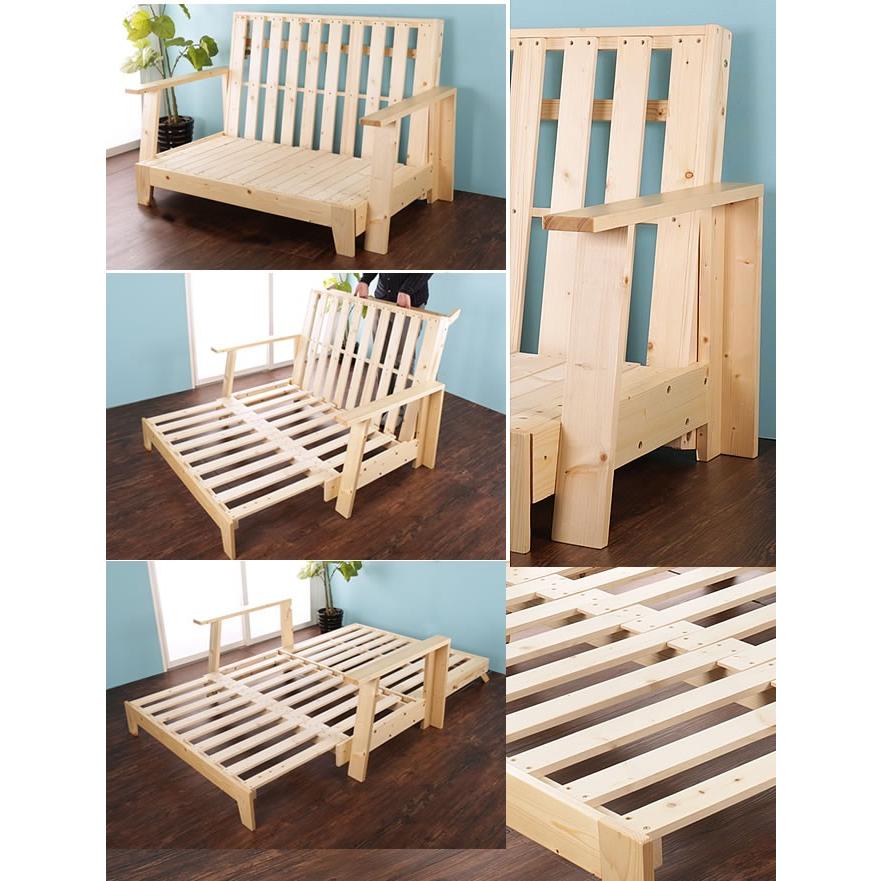 ソファベッド 3way 木製ソファベッド 専用布団セット セミダブル 