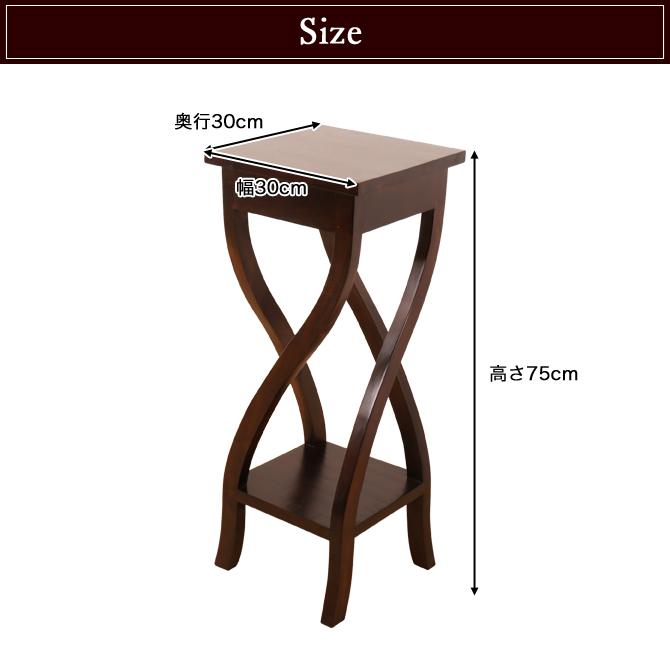 バリ風家具花台 アジアン家具 おしゃれ 天然木製 マホガニー材 飾り台