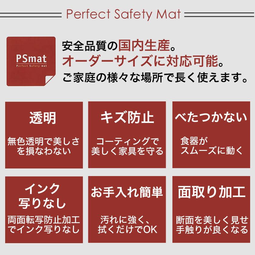 PSマット 2mm厚 幅(〜60以下)×奥行(〜120)cm以内 ◆角型特注◆ 学習机マット 学習デスクマット ＰＳマット テーブルマット 透明 【受注生産品】｜ioo｜02