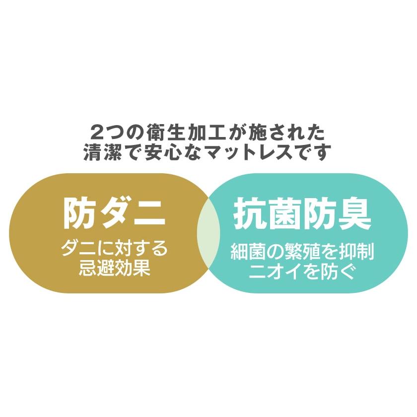 フランスベッド マットレス セミダブル 2年保証 寝返りしやすい 通気性良い 防ダニ 抗菌 防臭 ツインサポート 高密度連続スプリングマットレス_12