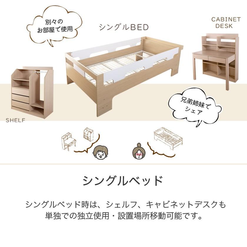 11 16 11 59までプレミアム会員10 Off システムベッド ロフトベッド ベッド デスク シェルフ キャビネットがセット 机付き 36100050 家具のインテリアオフィスワン 通販 Yahoo ショッピング