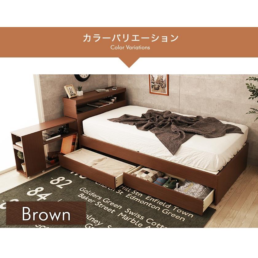 引き出し付きベッド シングル 木製 収納ベッド すのこベッド ベッドフレーム 棚付き｜ioo｜11
