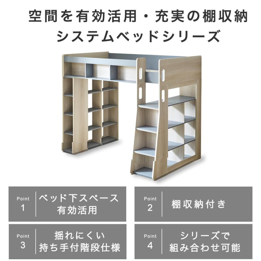 ☆美品☆送料込☆ロフトベッド　ハイベッド　　ロータイプ　棚付　木製　匿名配送 システムベッド ロフトベッド おしゃれ ロータイプ シングル